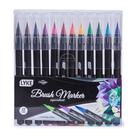 Marcador Artístico Brush Marker Aquarelável 12 Cores LYKE