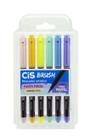 Marcador Artístico CiS Brush Aquarelável 6 Cores Tons Pastel