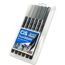 Marcador Artístico DUAL Brush Aquarelável CiS 6 Tons Cinza