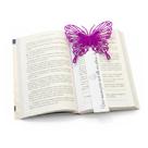 Marcador de Página Roxo Glitter Personalizado Frase Borboleta Marca Livro