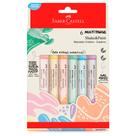 Marcador MultiMark Multisuperfície Pastel com 6 Cores - Faber-Castell