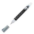 Marcador Pentel Dualmetallic Brush Prata Metalico