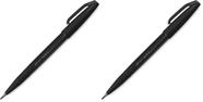 Marcador Pentel SES15NBPA Punta Tipo Pincel Fude Negro Paquete 2 Marcador Pentel SES15NBPA Punta Tipo Pincel Fude Negro Paquete 2