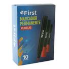 Marcador Permanente Vermelho Chanfrado Caixa com 10