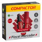 Marcador Permanente Vermelho Compactor - Embalagem com 12 Unidades