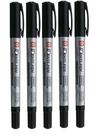 Marcador Sakura Identipen Preto, Kit com 5, Ponta Dupla