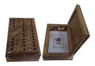 Marcador Truco Madeira 12,5x7,5m + 1 Baralho Carteado Cartas
