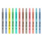 Marcador WRITECH com ponta de cinzel retrátil de 12 cores