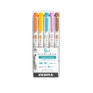 Marcador Zebra Pen Mildliner Double End, pacote com 5