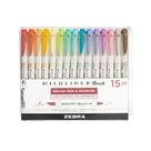 Marcador Zebra Pen Mildliner - Ponta Dupla - 15 Cores