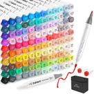 Marcadores de álcool Caliart 121 Colors Brush & Fine Dual Tip