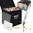 Marcadores de álcool HOTU 60 Vibrant Colors: conjunto de pontas de pincel com liquidificador