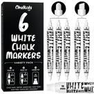 Marcadores de Giz Chalkola 6 Brancos de Ponta Dupla (1 mm, 3 mm, 5 mm, 15 mm)