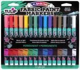 Marcadores de pintura em tecido Tulip TULIP-33701 Rainbow, pacote com 15
