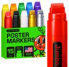 Marcadores de pôster ARTISTRO Jumbo Set, acrílico, 10 cores, ponta de 15 mm