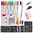 Marcadores de Tatuagem Temporária Hawink ZYH2208001KIT - 10 Marcadores + 56 Stencils Marcadores de Tatuagem Temporária Hawink ZYH2208001KIT - 10 Marcadores + 56 Stencils