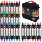 Marcadores de tinta acrílica TBC The Best Crafts 48 cores, ponta dupla