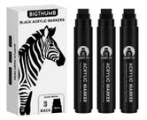 Marcadores de tinta BIGTHUMB 3 unidades pretos com ponta jumbo de 15 mm