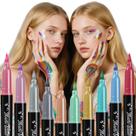 Marcadores faciais com glitter metálico de 10 cores para pintura corporal