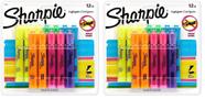 Marcadores fluorescentes Sharpie estilo tanque, colores surtidos, paquete de 12 x 2