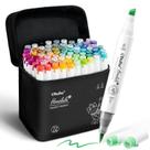 Marcadores Ohuhu Honolulu 2 pontas Brush e Chisel, kit com 72 cores