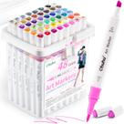Marcadores Ohuhu Pincel y Cincel de Doble Punta, 48 Colores