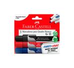 Marcadores para quadro branco - azul, preto e vermelho - Faber Castell