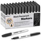 Marcadores permanentes Keebor Black Fine Tip, pacote com 60
