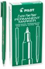 Marcadores permanentes PILOT Extra Fine Point Green Ink x12
