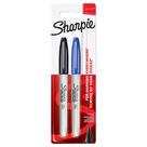 Marcadores permanentes Sharpie Fine Point, pretos e azuis, 2 unidades
