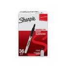 Marcadores permanentes Sharpie Retráteis de Ponta Fina Pretos x36