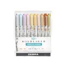 Marcadores Zebra Pen Mildliner - Conjunto com 10 Canetas de Ponta Dupla