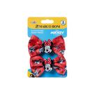 Marco boni kit com 2 elásticos para cabelo red laço disney minnie 8548