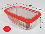 Marinex Pote de Vidro Retangular 750ml C/ Tampa