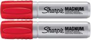 Marker Sharpie Magnum, vermelho permanente, com ponta de cinzel de grandes dimensões, pacote com 2 unidades