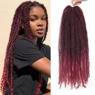 Marley Twist Braiding Hair QRHSUKA 18 cm vermelho, 8 pacotes