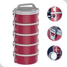 Marmita 1,5L Kit Com 5 Com e Sem Divisoria Vermelha Trava Soprano