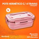 Marmita 1L Tampa C/4 Travas Hermético Microondas Freezer