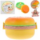 Marmita de plastico hamburguer com bandeja + trava lateral + colher e garfo 9x14,5cm