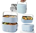 Marmita Elétrica Multifuncional 2 Andares 1L Inox Térmica Fitness Lancheira 110v