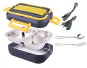 Marmita Lancheira Elétrica 110V ou 12V Veicular C/ 3 Partições em Aço Inox