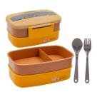 Marmita Lunch Box Premium Estilo Madeira Com Garfo E Colher