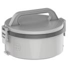 Marmita Térmica Plástica 2 Divisórias 1,5L Termoprato Tekcor Cinza Soprano