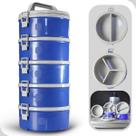 Marmita Térmica Tekcor 1,5L Azul Kit 5 Peças com Divisórias Soprano
