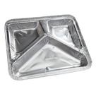 Marmitex de Alumínio Capacidade de 950ml 3 Divisões com Tampa de Cartão Aluminizado com 10 Thermas