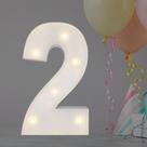 Marquee Light Up Number 2, 60 cm, com balões e luzes em mosaico