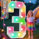 Marquee Light Up Number Ledido 4FT 34 cores que mudam com controle remoto