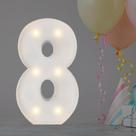 Marquee Light Up Numbers 8, 2 pés com balões e luzes de mosaico