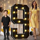 Marquee Number 9 Light Pooqla Black LED Birthday de 4 pés