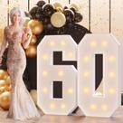 Marquee Number Bugame 60 Light Up 4 pés de altura para 60º aniversário